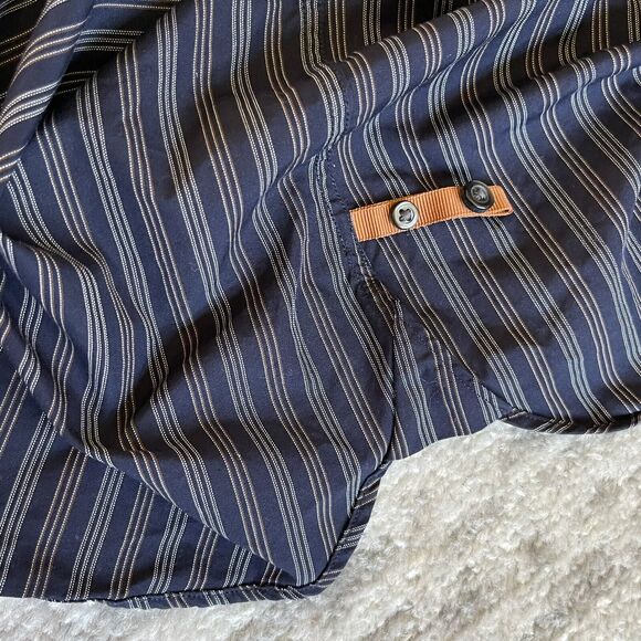 Joseph Jos A. Bank Button Down Shirt Men Size XL Blue‎ Stripe Cotton Pocket - Picture 12 of 12